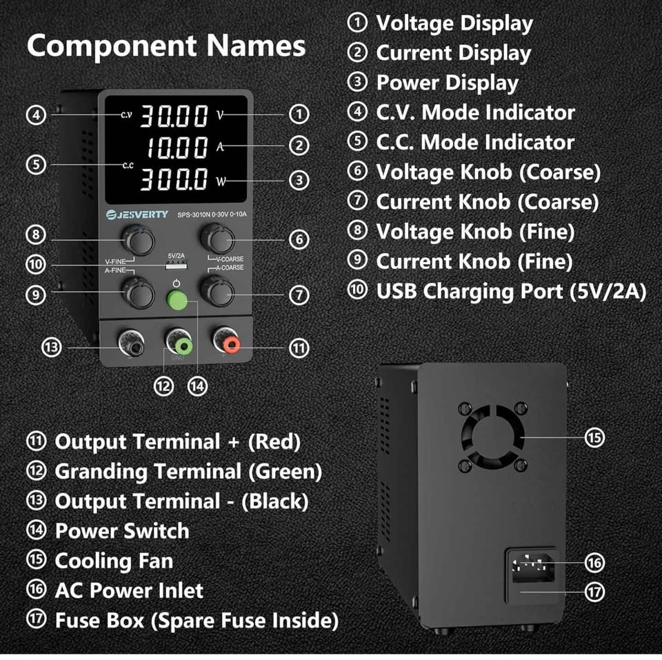 Adjustable DC Power Supply 0-30V 0-10A - photo 4