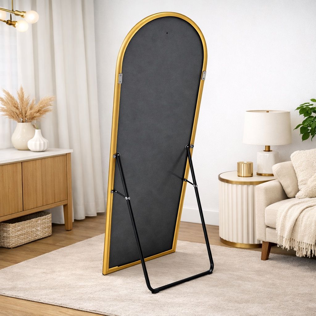 Full-Length Arched Mirror – Gold Frame - photo 3