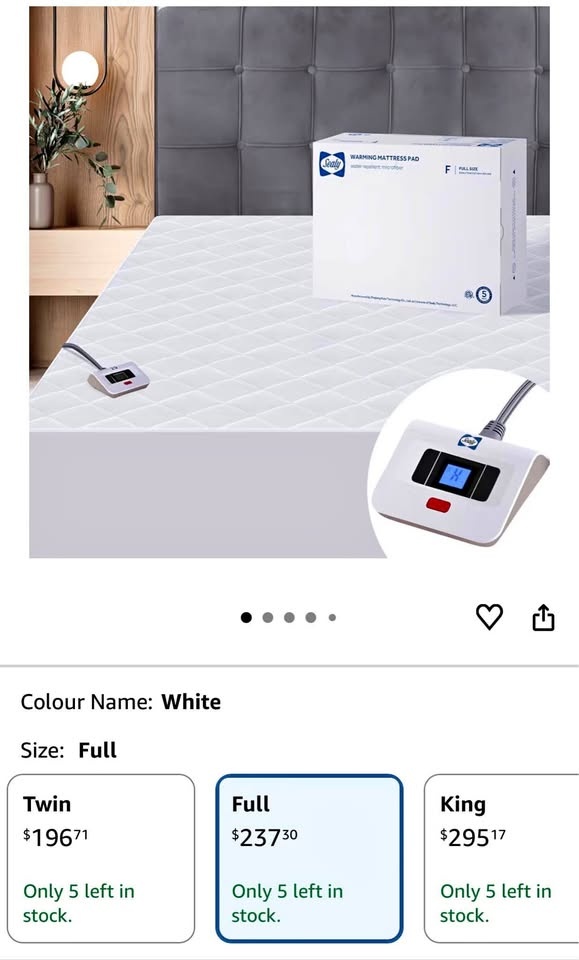 Sealy Heated Mattress Pad – Full Size – 10 Heat Settings – New
