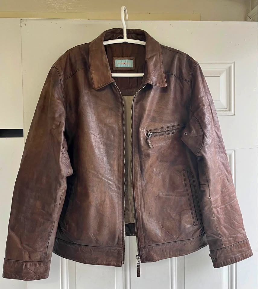 Snap Shot Vintage Biker Leather Jacket size L