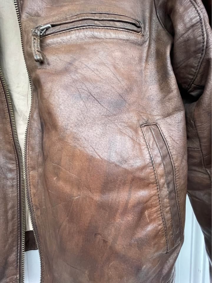 Snap Shot Vintage Biker Leather Jacket size L - photo 3
