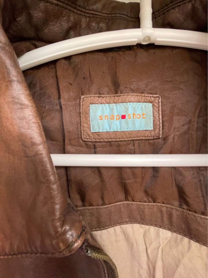 Snap Shot Vintage Biker Leather Jacket size L - photo 4
