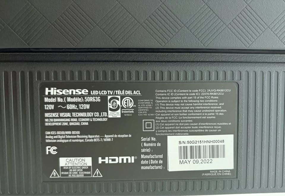 Moving Sale: Hisense 50" Roku Smart TV - photo 5
