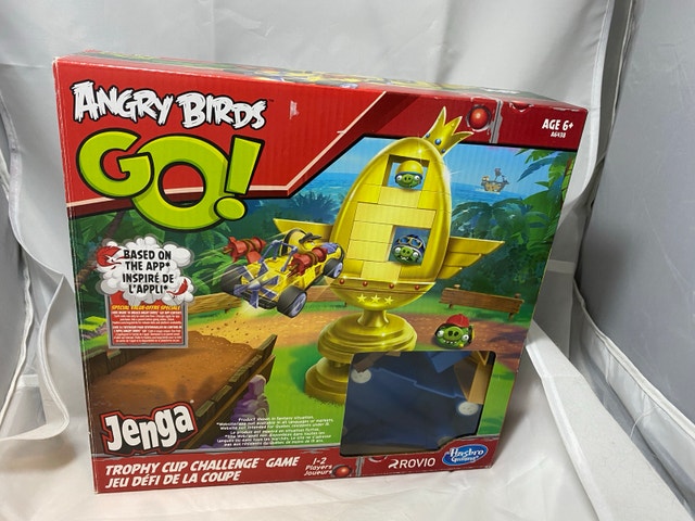 Angry Birds Go Jenga Trophy Cup Challenge Game COMPLETE Hasbro