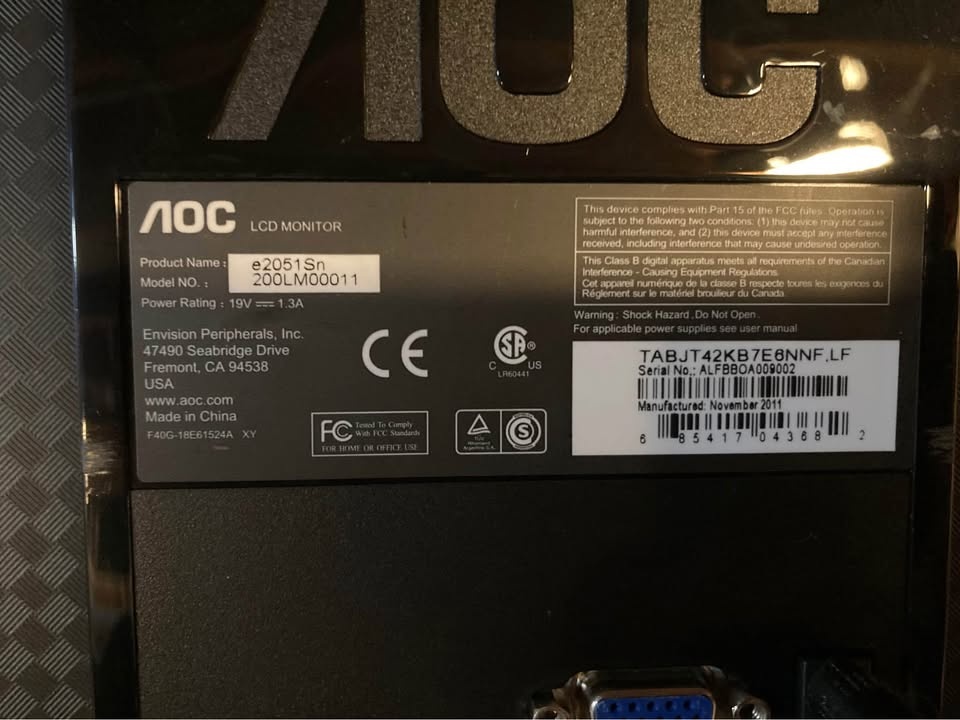 AOC Computer Monitor 20 inch - photo 2