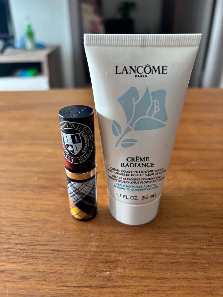Lancôme Cream + Estee Lauder Lipstick