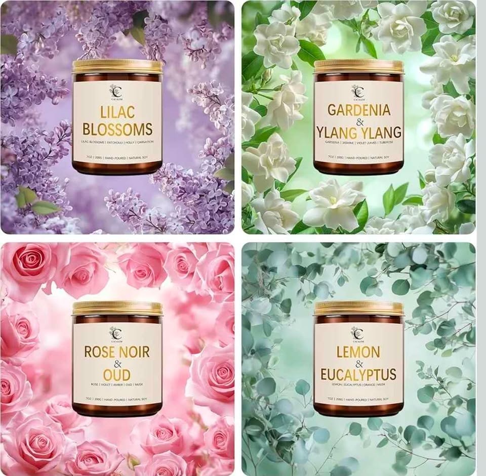 4-Pack Scented Soy Candle Gift Set - Floral Aromatherapy Candles - photo 3
