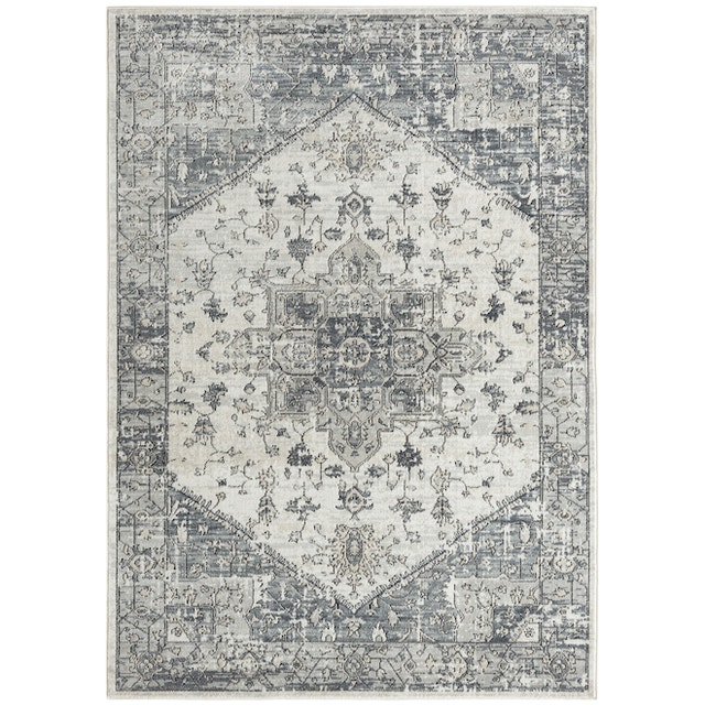 Boho Grey Area Rug - 5.2ft x 7.2ft - Brand New