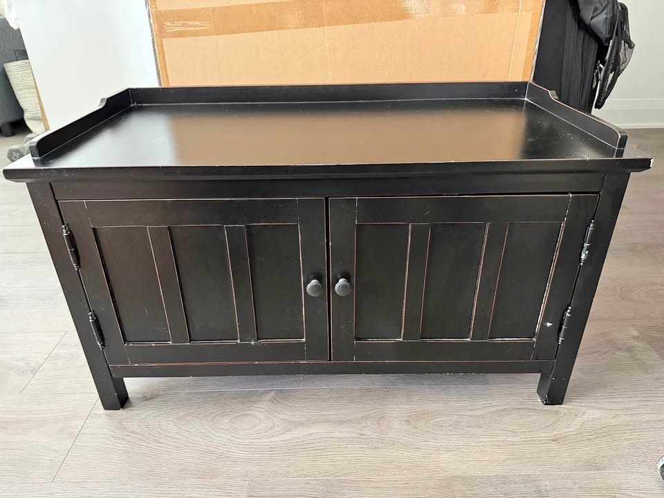 Small Black TV Cabinet / Shoe Bench