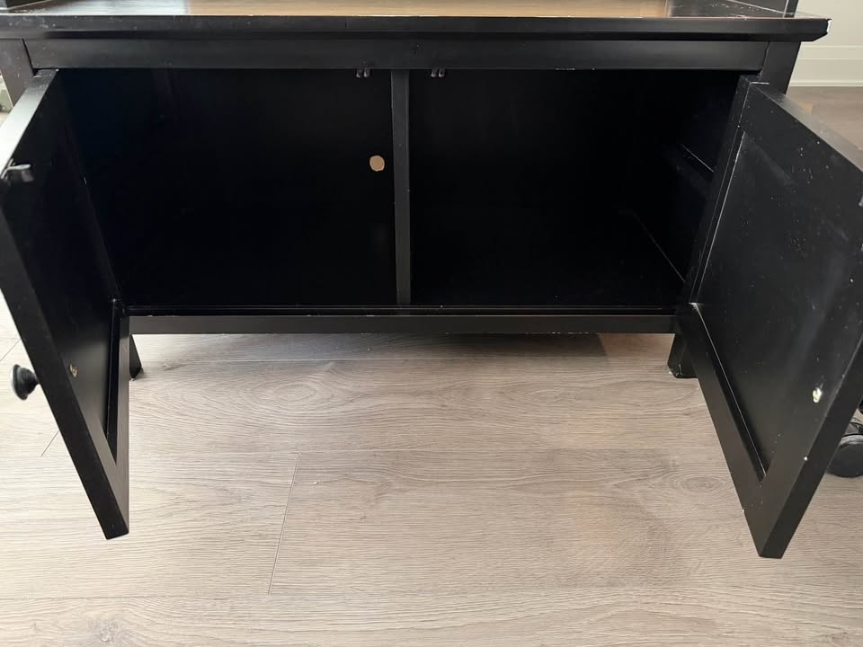 Small Black TV Cabinet / Shoe Bench - photo 2