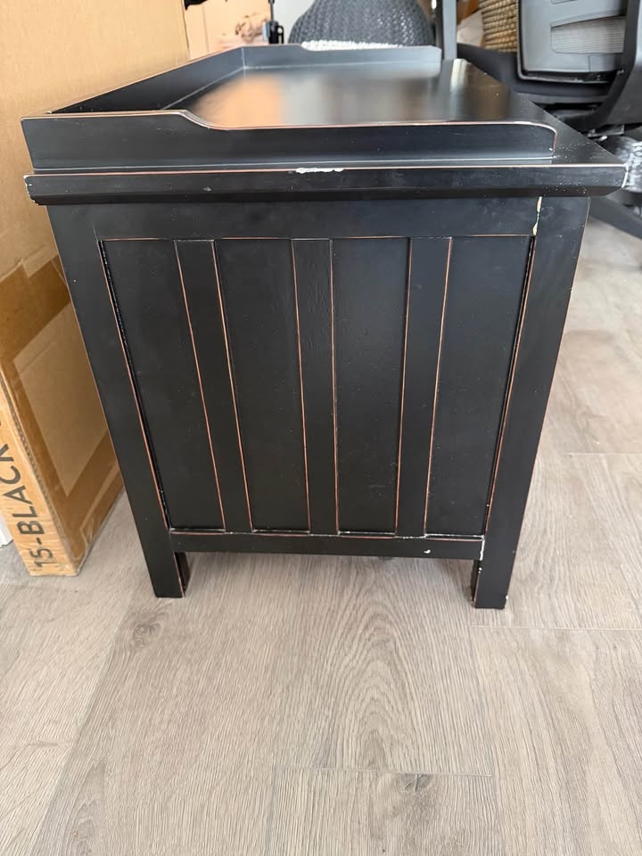 Small Black TV Cabinet / Shoe Bench - photo 4