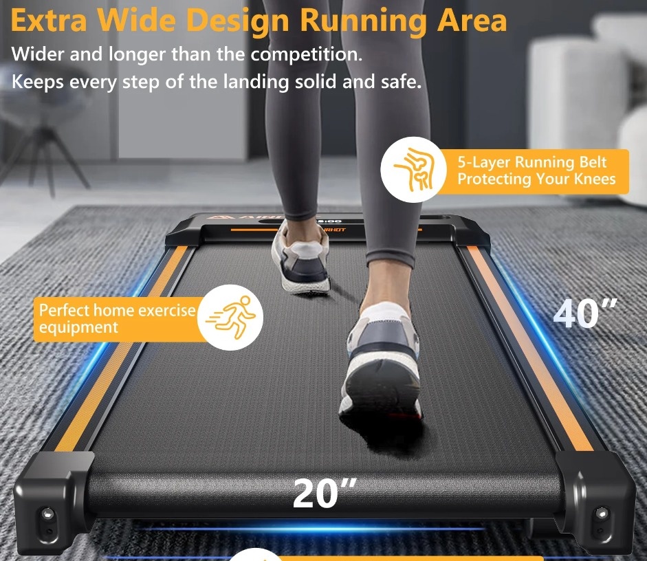 New Airhot Under Desk Treadmill, Walking/Jogging 2-in-1 Pad - photo 4