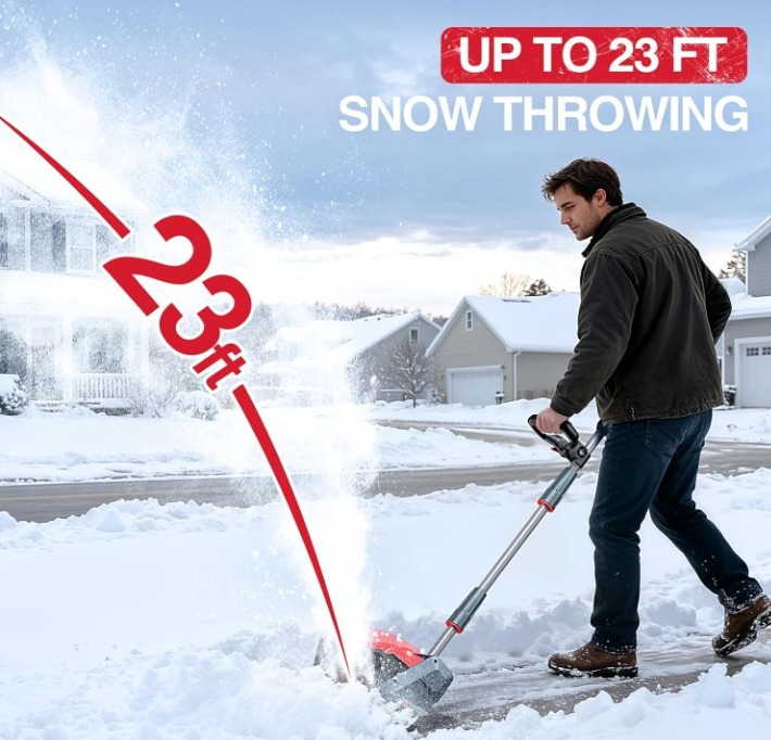 New 20V Cordless Electric Snow Shovel w/ 2 Batteries - photo 2