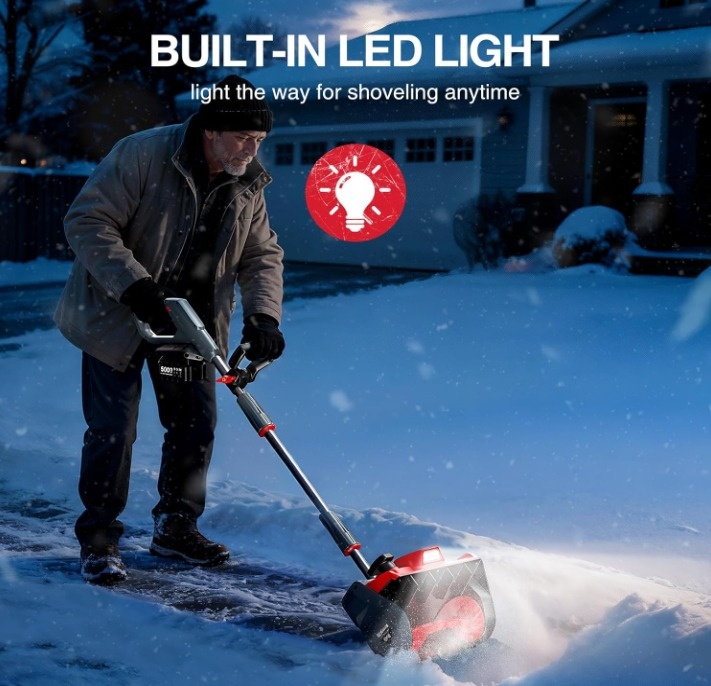 New 20V Cordless Electric Snow Shovel w/ 2 Batteries - photo 5