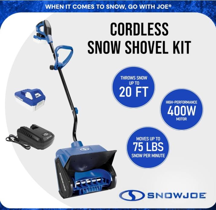 New Snow Joe Cordless Electric Snow Shovel w/ Battery & Charger - photo 5