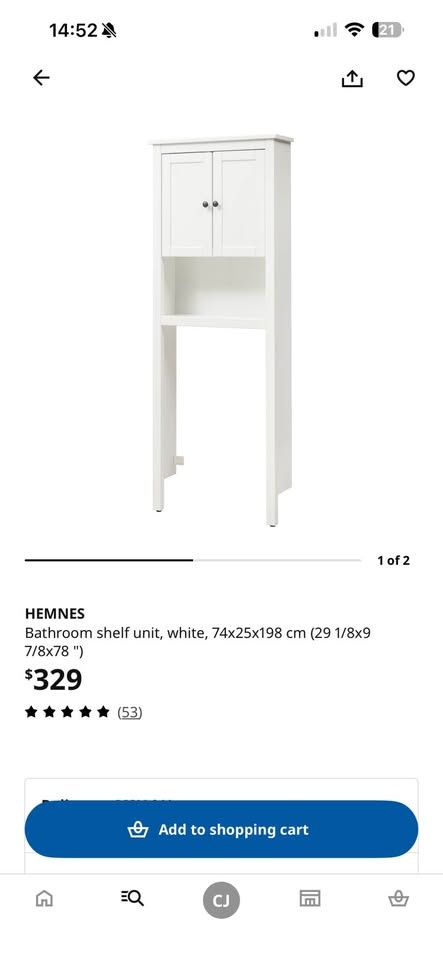 IKEA HEMNES Bathroom Shelf Unit – White - photo 2