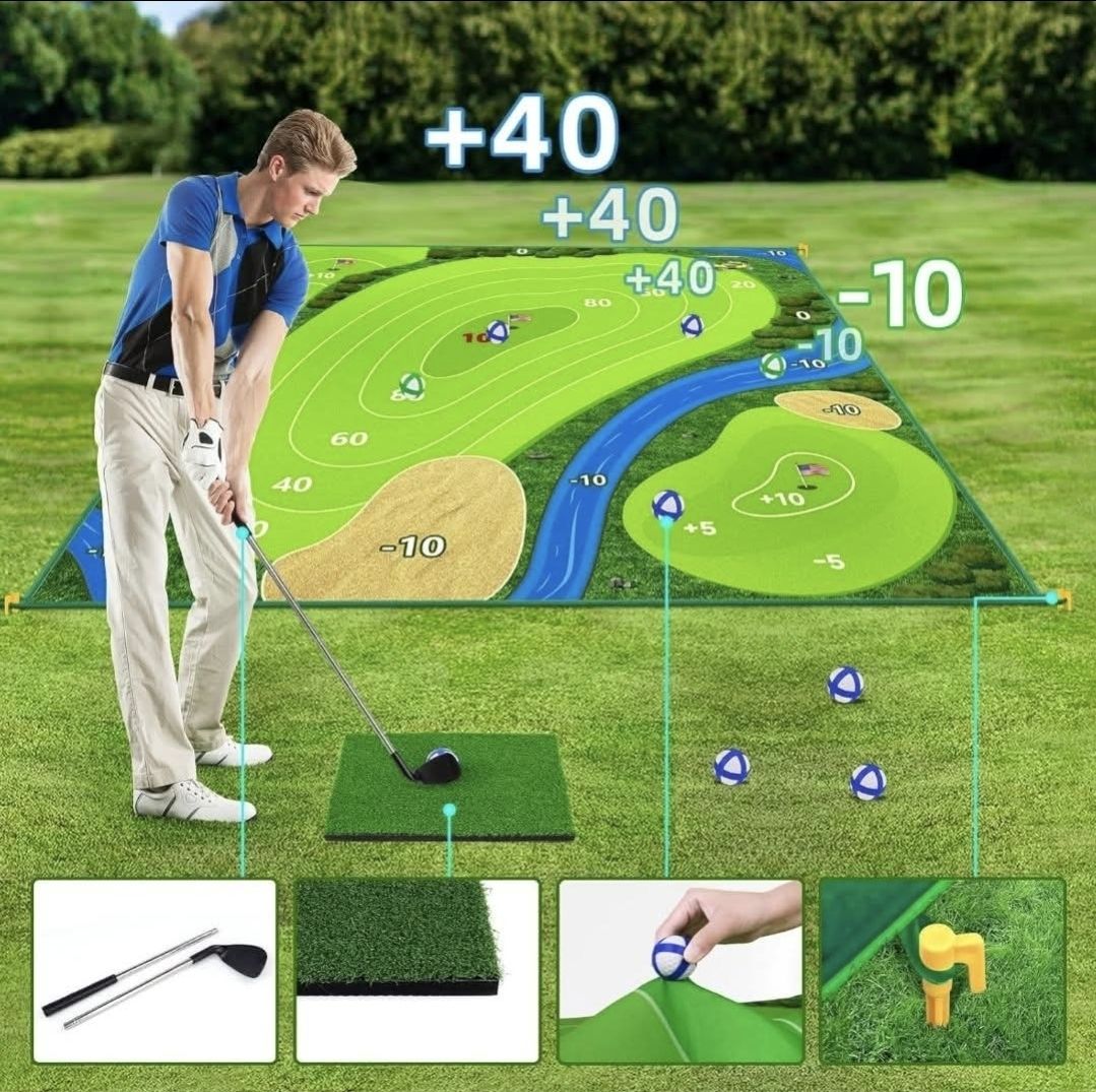 NEW 70"x70" Double Sided Golf Chipping Game Mat - photo 2