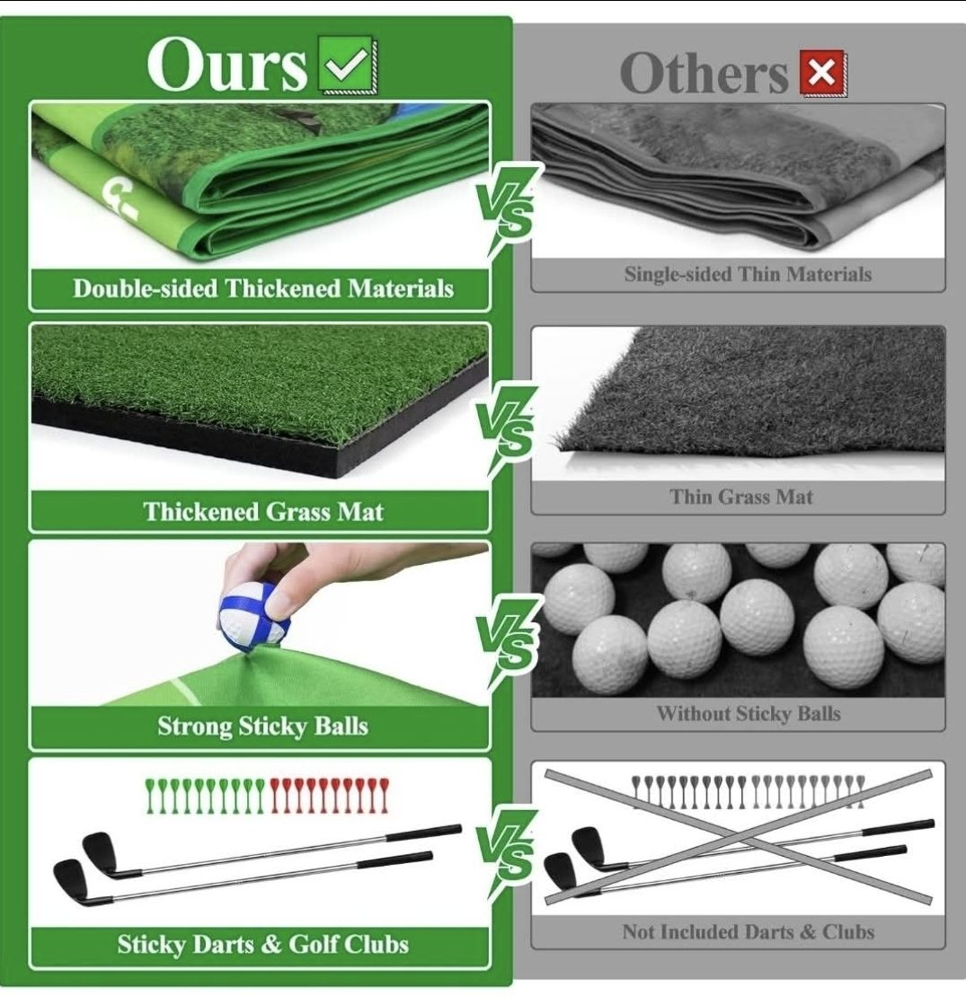 NEW 70"x70" Double Sided Golf Chipping Game Mat - photo 3