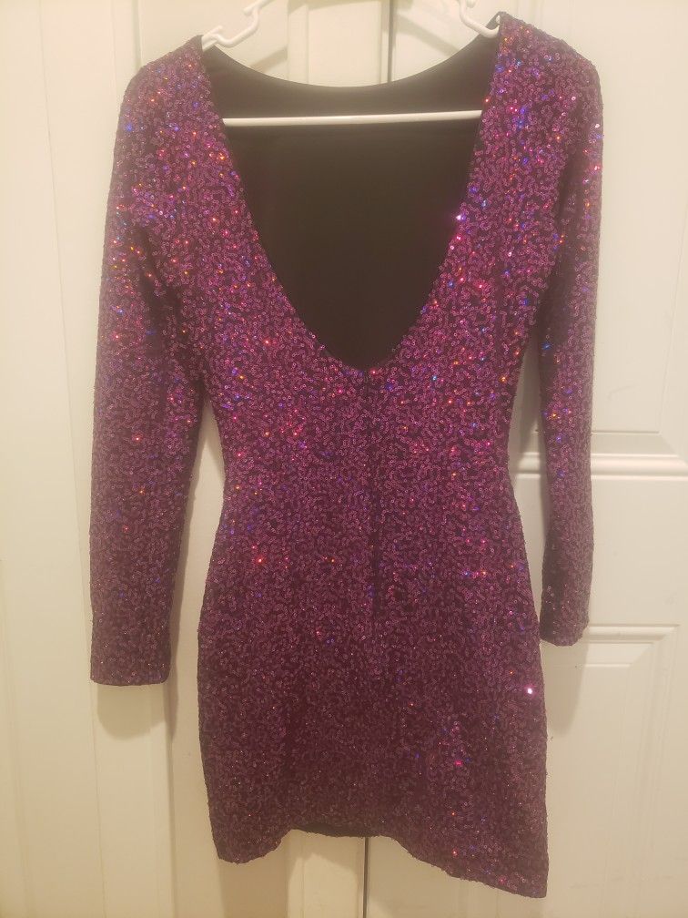 God Save LA Lola Purple Sequin Mini Dress - Size S - photo 2