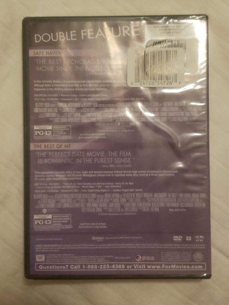 New Double Feature DVD Set: SAFE HAVEN & THE BEST OF ME - photo 2