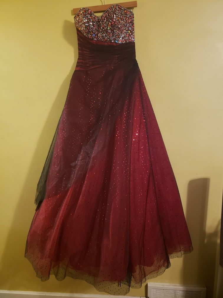 Burgundy Shimmer Dress - Size 7