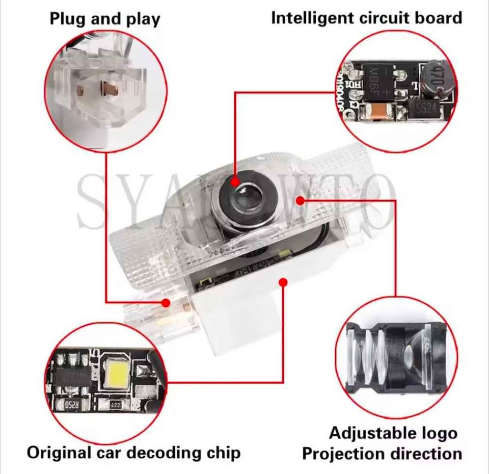 2x Lexus LED Door Welcome Lights for ES, RX, GX, LS, LX, IS, GS, - photo 4