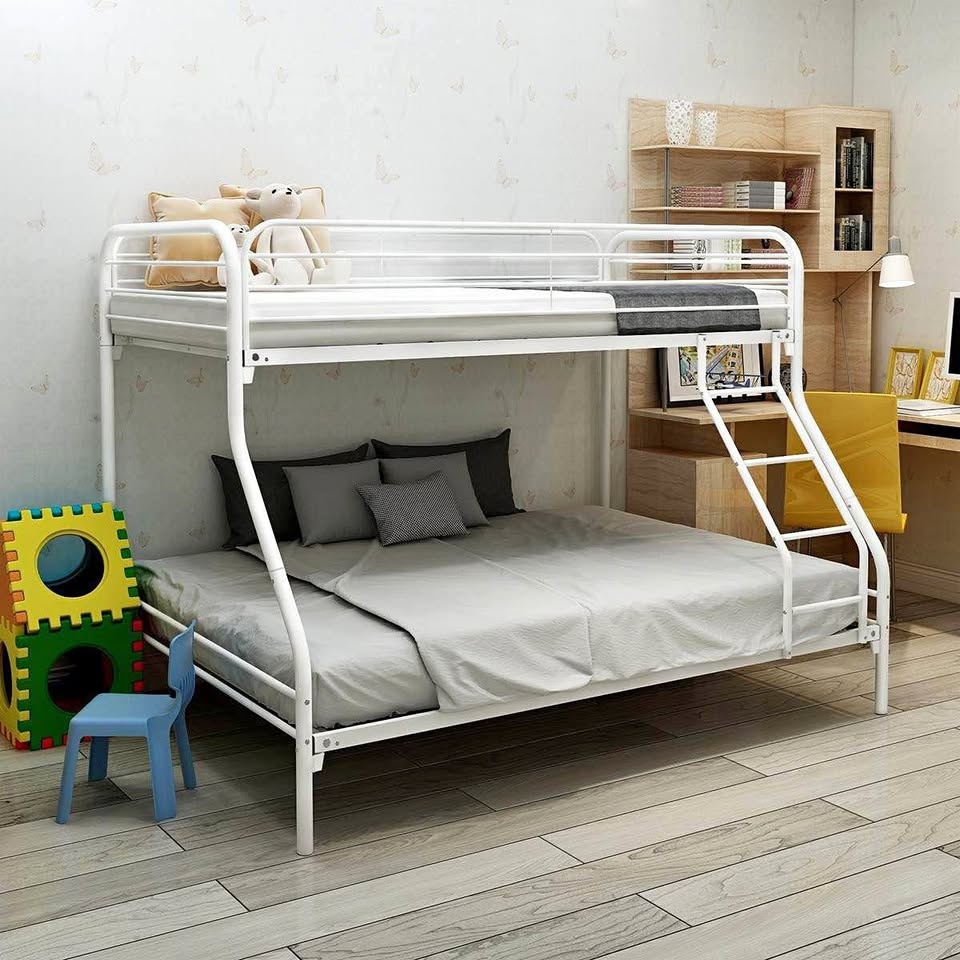 Twin over Full White Metal Bunk Bed - BRAND NEW