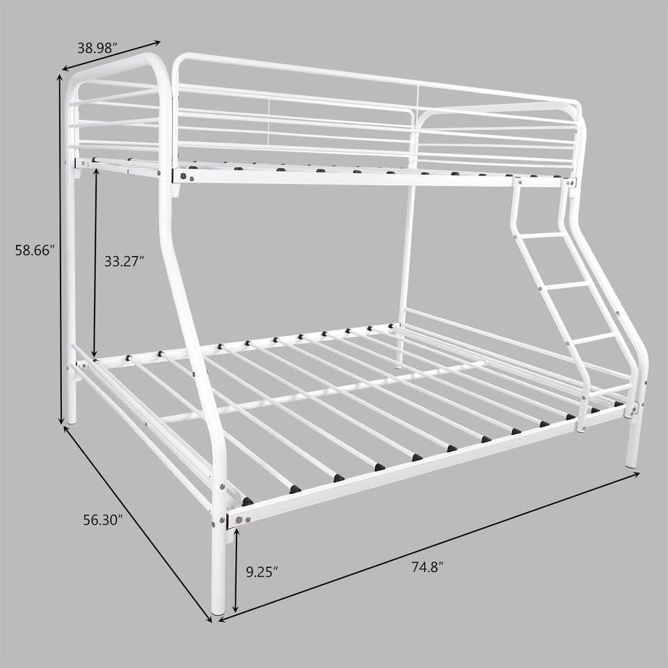Twin over Full White Metal Bunk Bed - BRAND NEW - photo 2