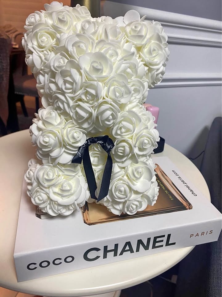 Rose bear designer faux book