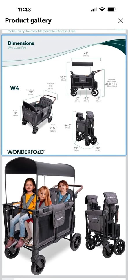 WonderFold W4 Stroller Wagon - 4 Seater