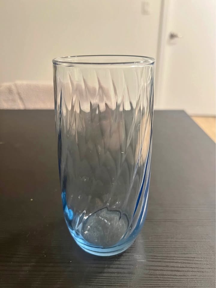 5 Blue Swirl Drinking Glasses