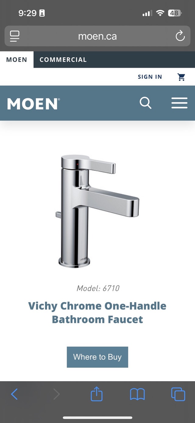 4 x Moen Vichy 6710 Basin Faucets
