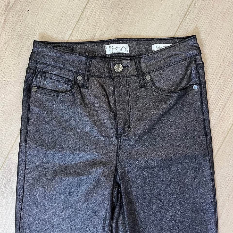 SOFIA VERGARA Metallic Black Skinny Pants - Size 4 - photo 3