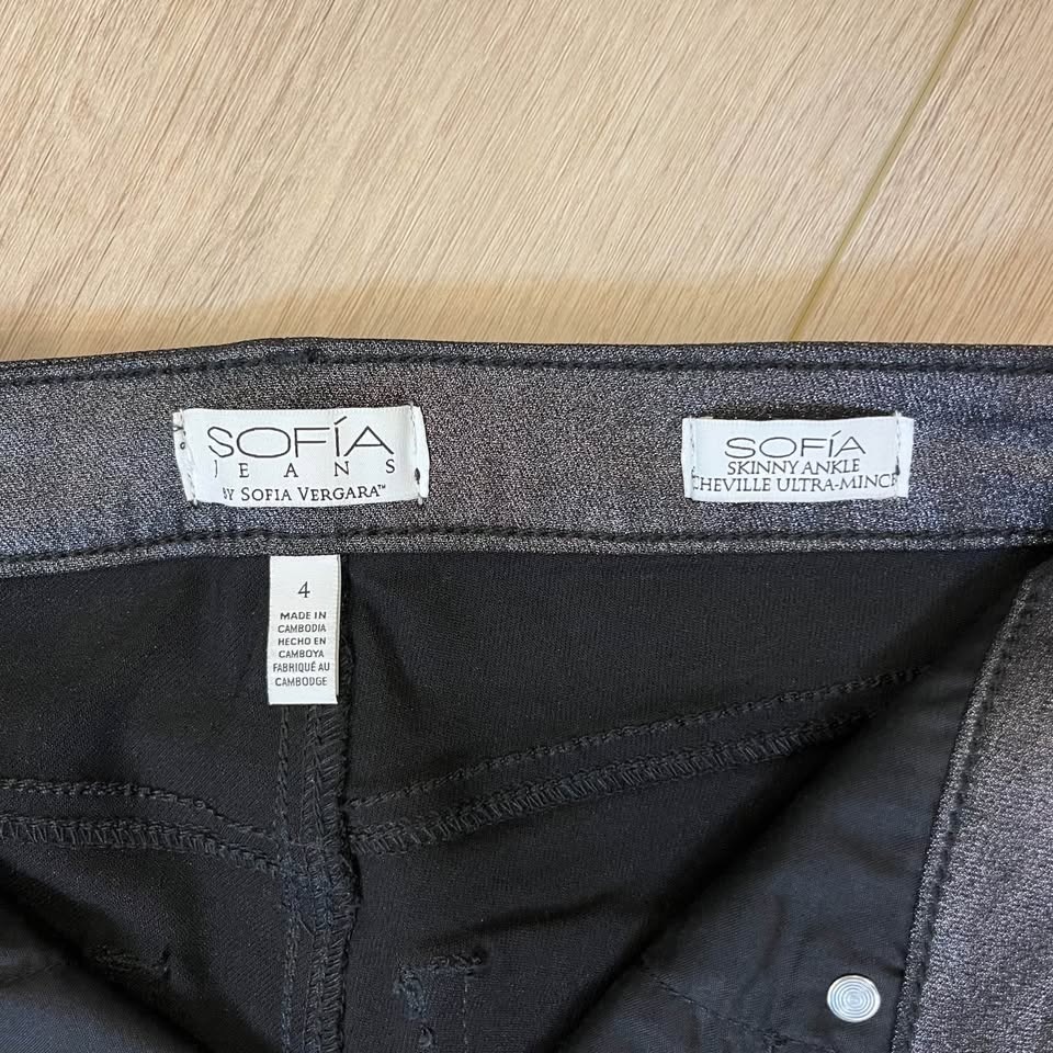 SOFIA VERGARA Metallic Black Skinny Pants - Size 4 - photo 5