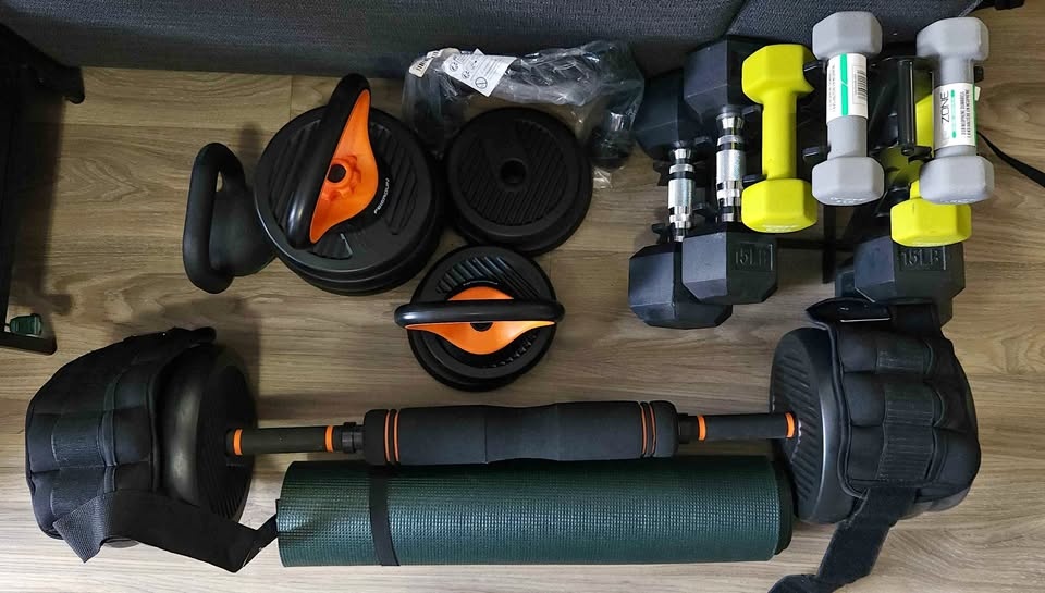 Home Gym Bundle – Dumbbells, Adjustable Weights, Yoga Mat + More