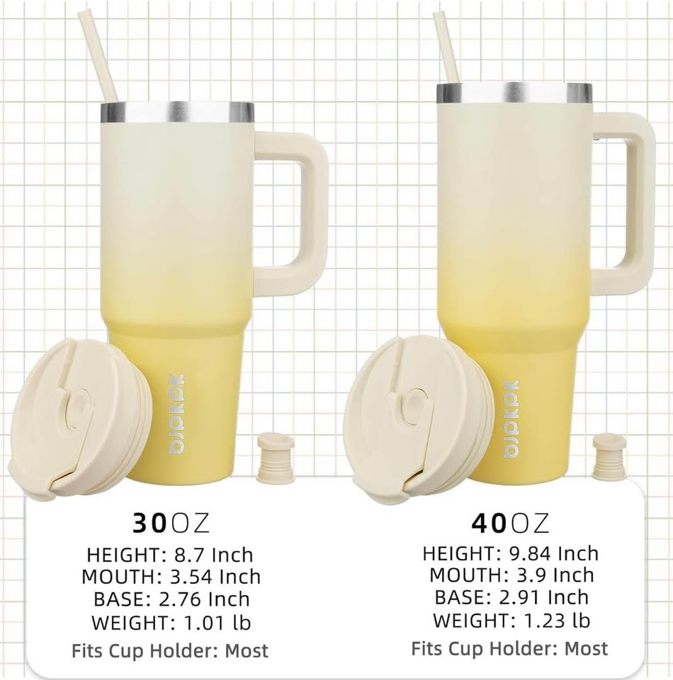 BJPKPK Tumbler with Handle and Straw 40oz Insulated Tumbler Cups - photo 2