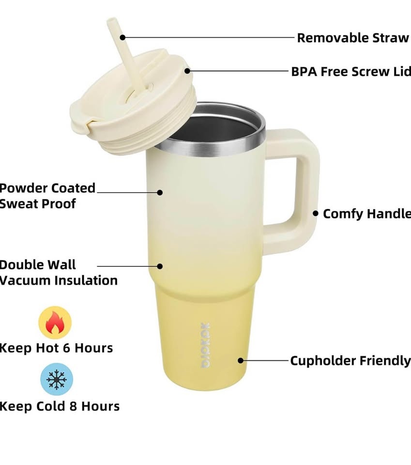 BJPKPK Tumbler with Handle and Straw 40oz Insulated Tumbler Cups - photo 3