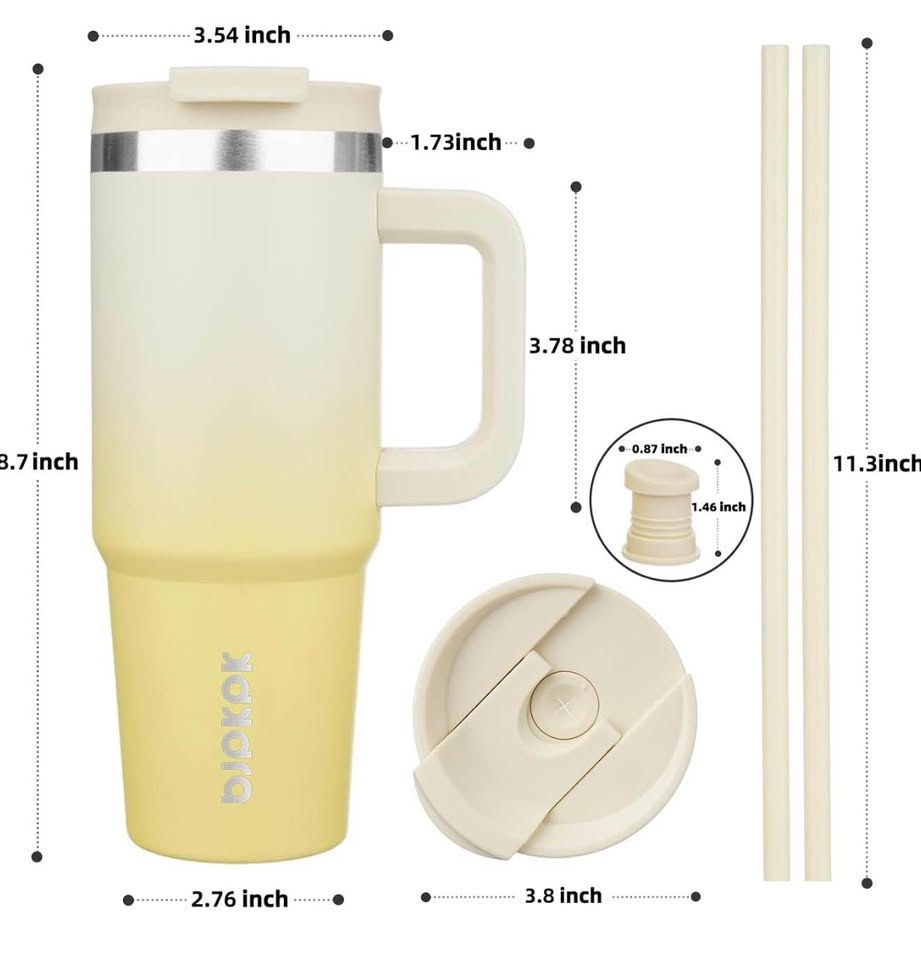 BJPKPK Tumbler with Handle and Straw 40oz Insulated Tumbler Cups - photo 4