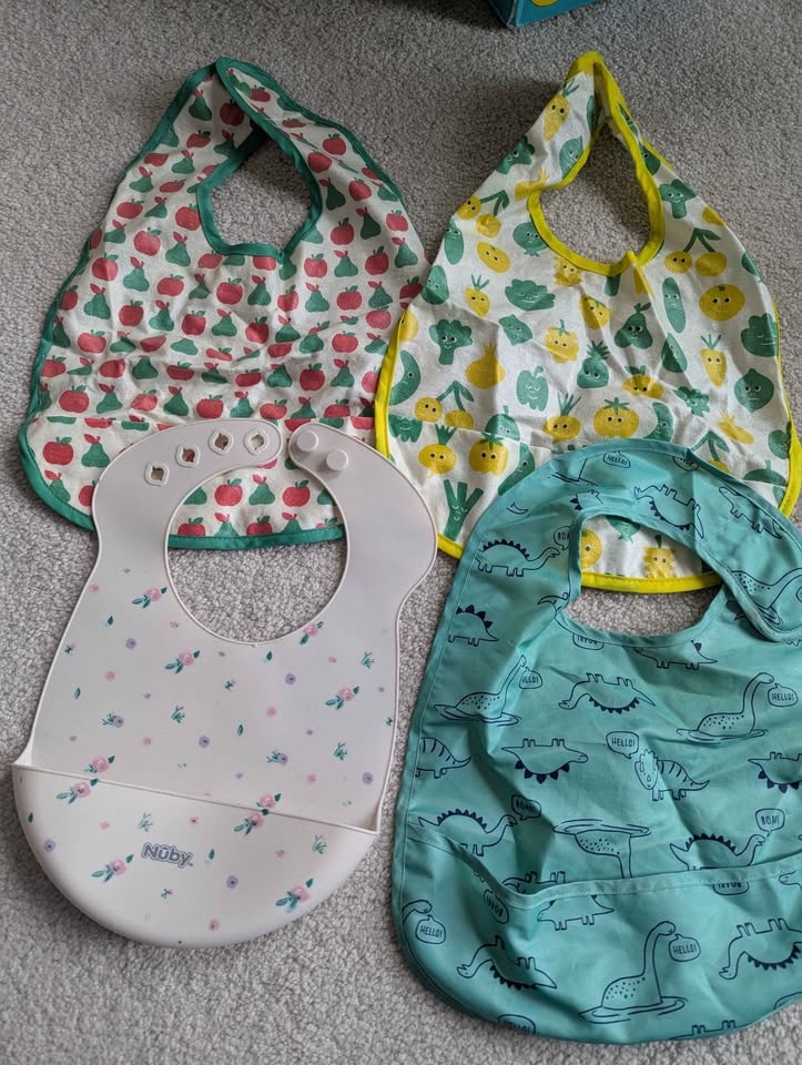 Silicon and coated water resistant bibs - 6 in total - photo 2