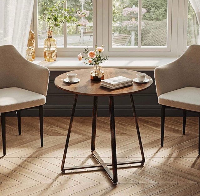 Round Dining Table with Metal Legs for Kitchen Living Room - photo 5