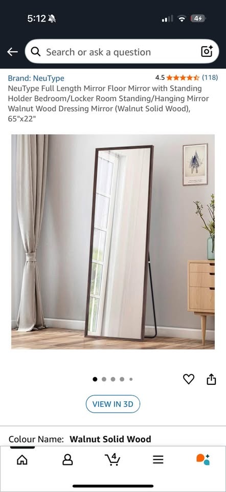 Walnut Mirror - Full Length (Floor Stand & Wall Mounted) - photo 5