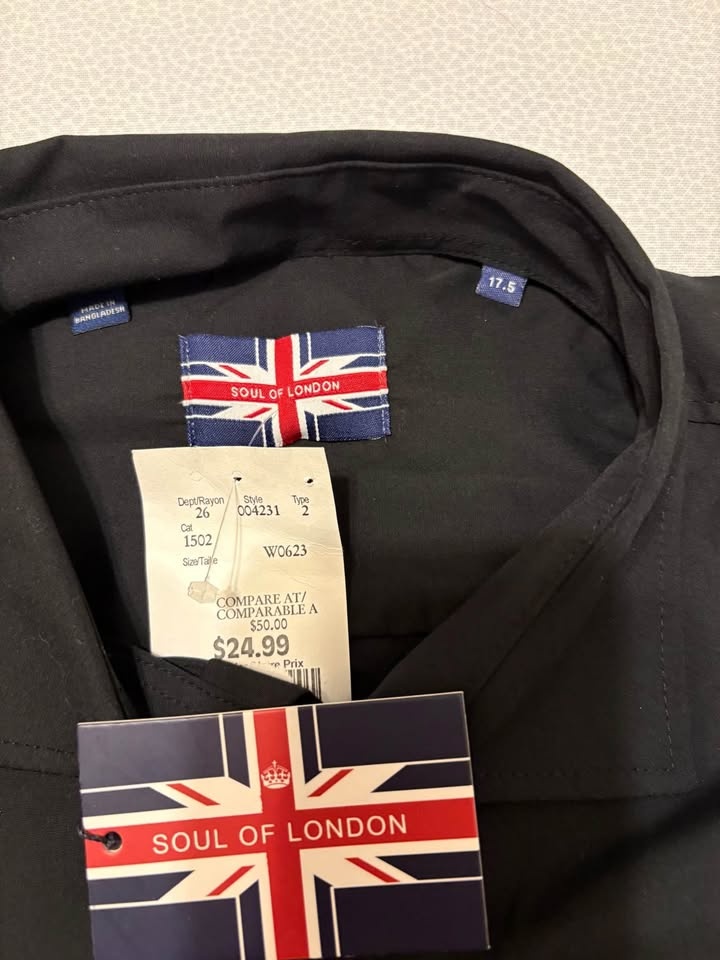 Soul of London Dress Shirt (Black, 17.5) - photo 3