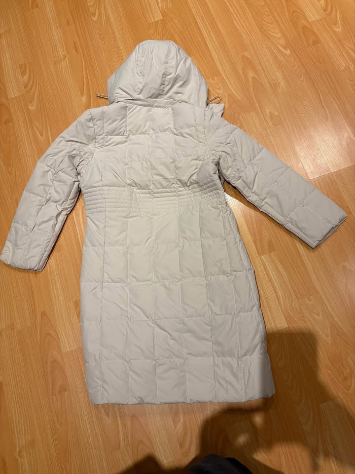 Women long down jacket (100% white duck down) size small - photo 2