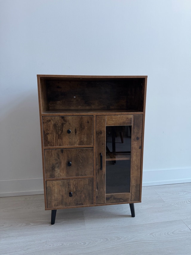 Sideboard Kitchen Cabinet with Window and Drawer