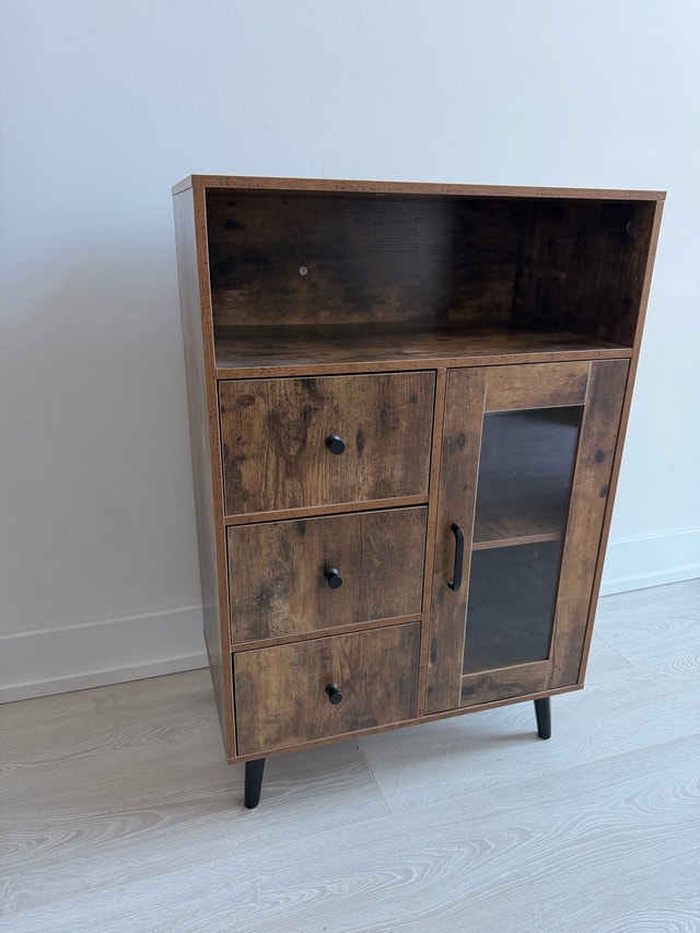 Sideboard Kitchen Cabinet with Window and Drawer - photo 2