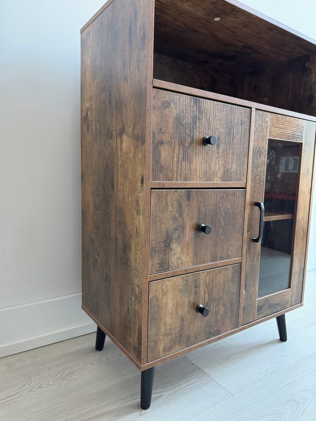 Sideboard Kitchen Cabinet with Window and Drawer - photo 5