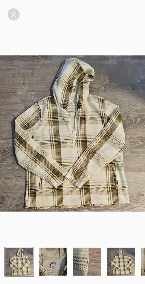O'Neill Plaid Hooded Fleece Pullover XL