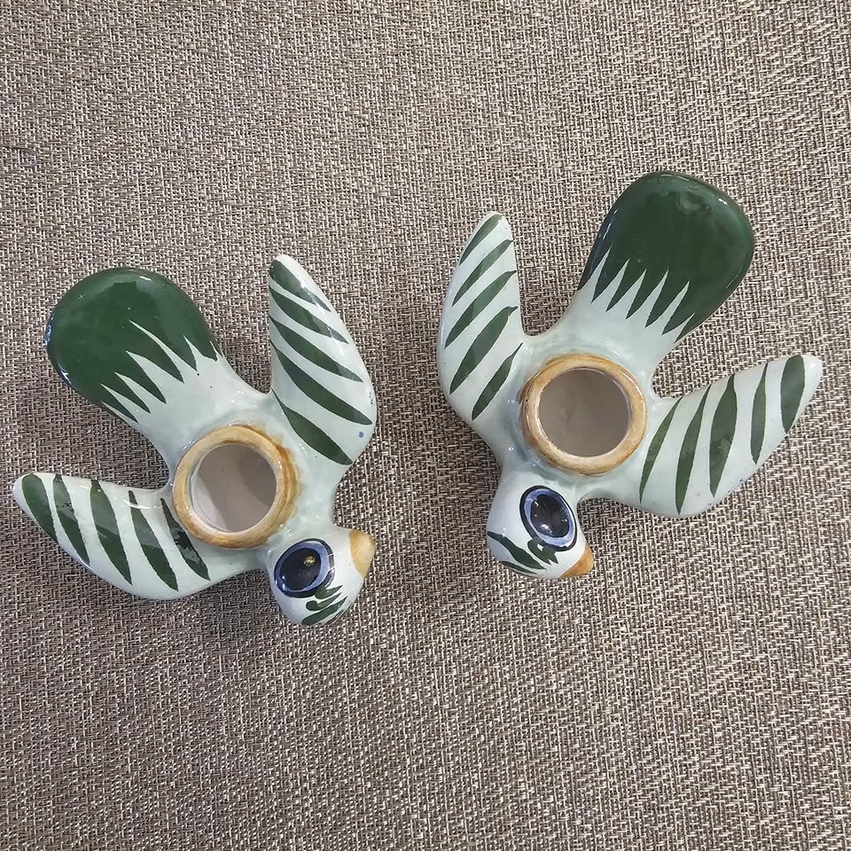 Set of 2 Vintage Tonala Mexico Bird Candle Holders 🕊️ - photo 2