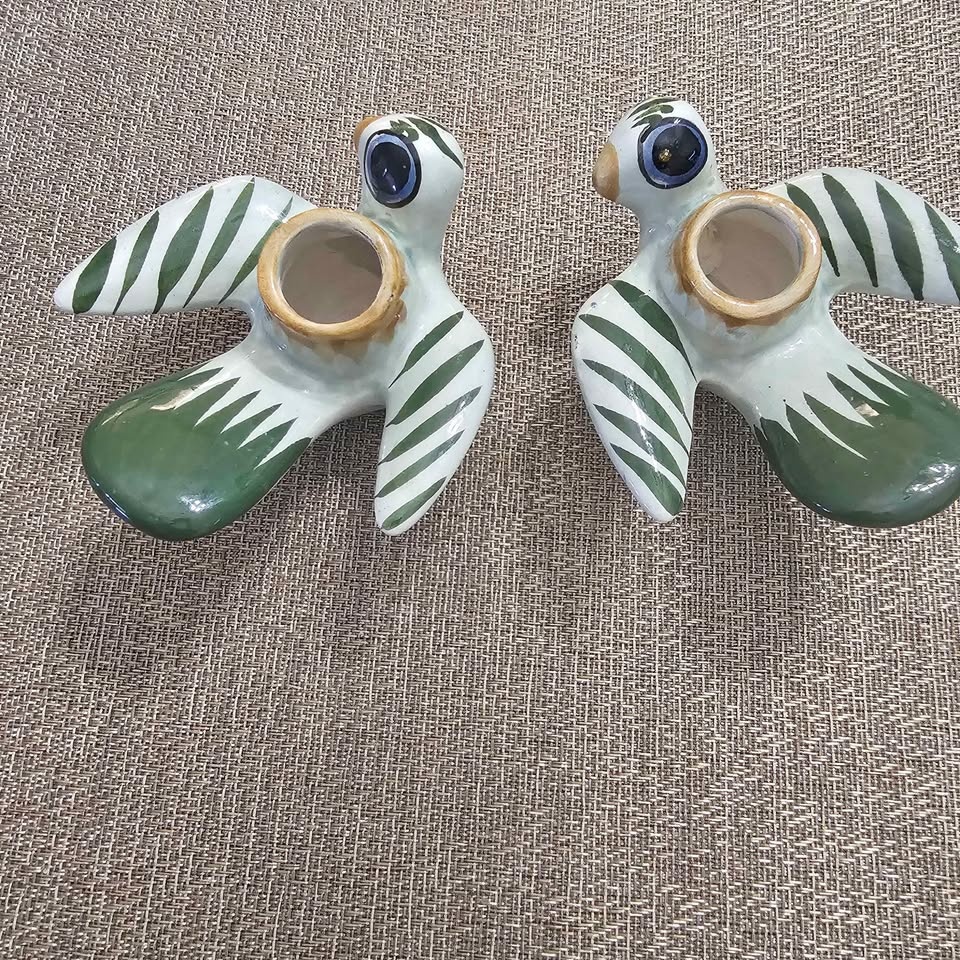 Set of 2 Vintage Tonala Mexico Bird Candle Holders 🕊️ - photo 3