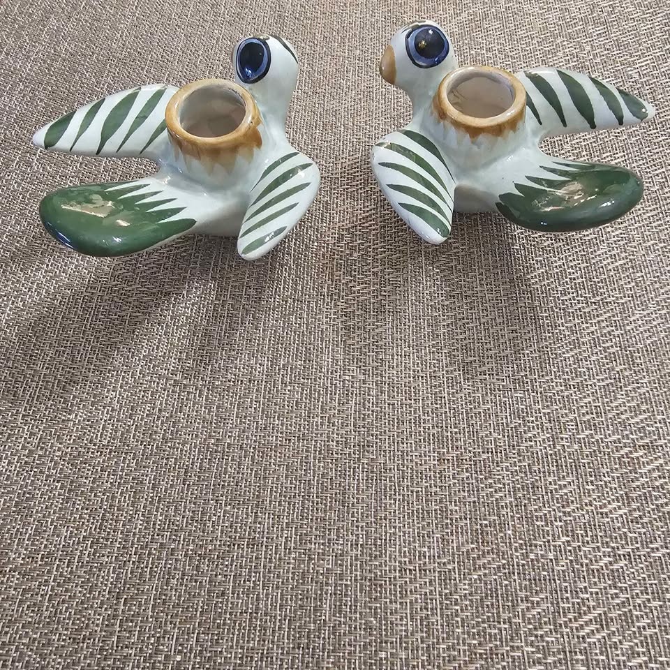 Set of 2 Vintage Tonala Mexico Bird Candle Holders 🕊️ - photo 4